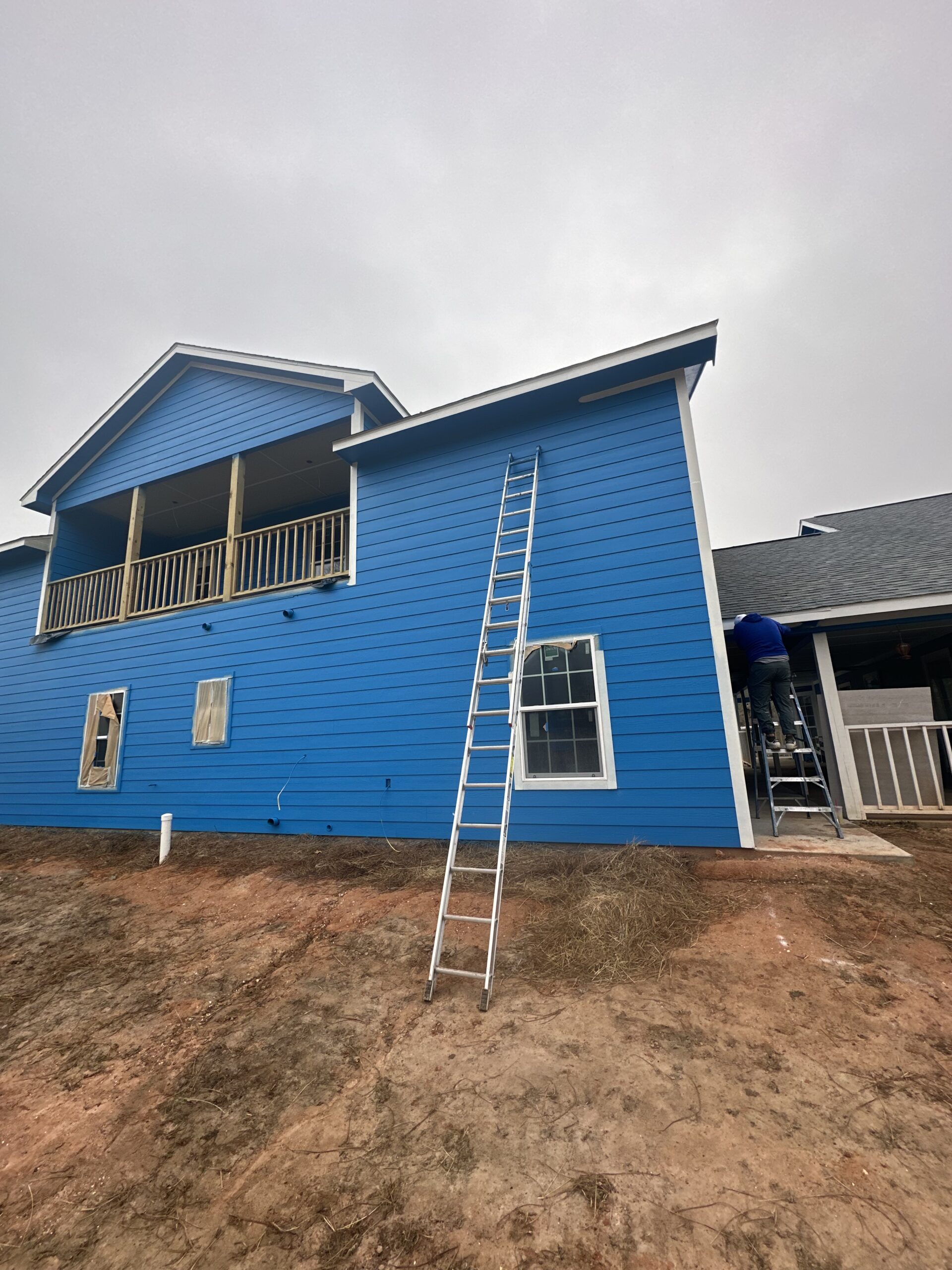 House painted blue