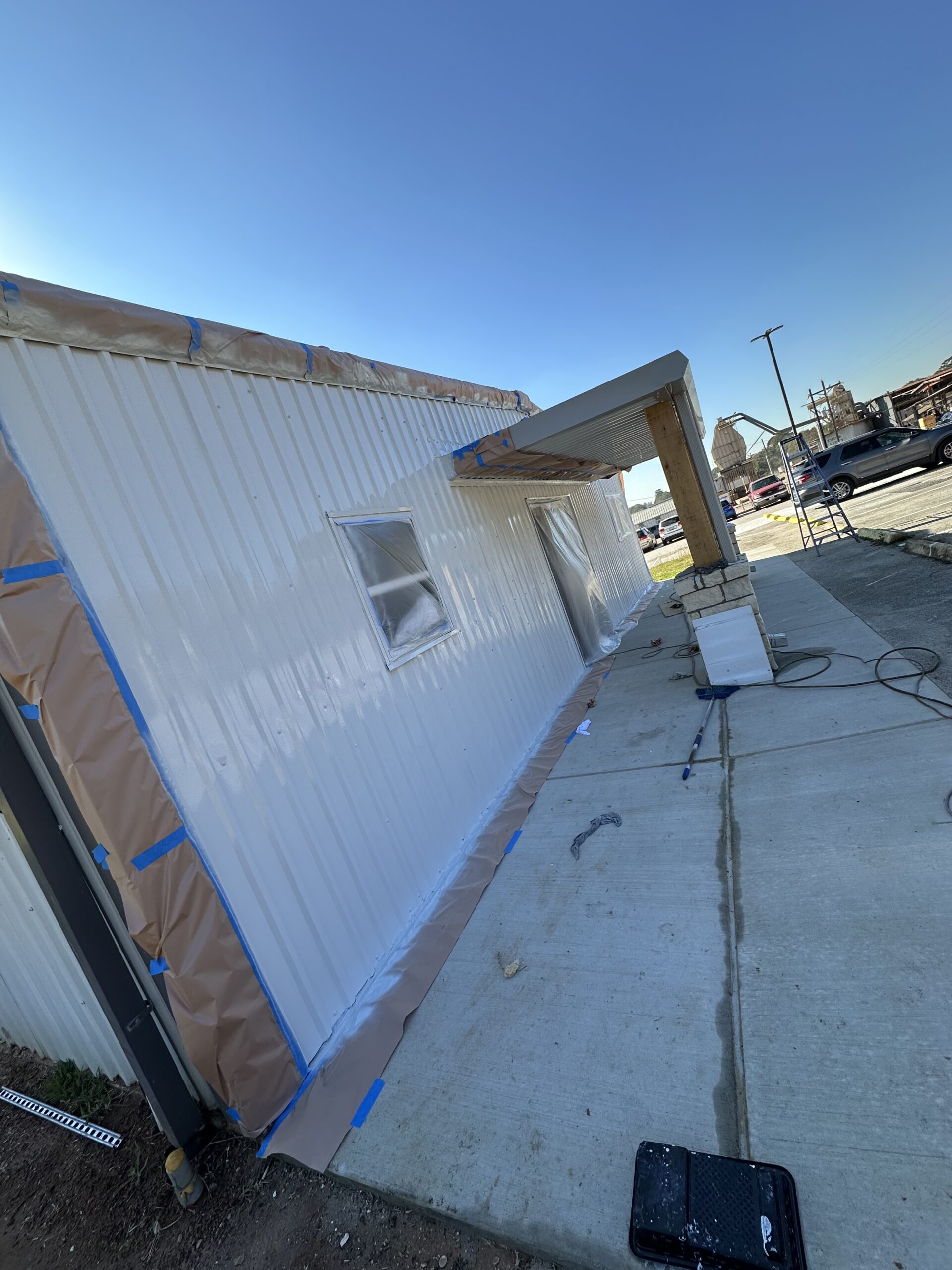 Painted metal building